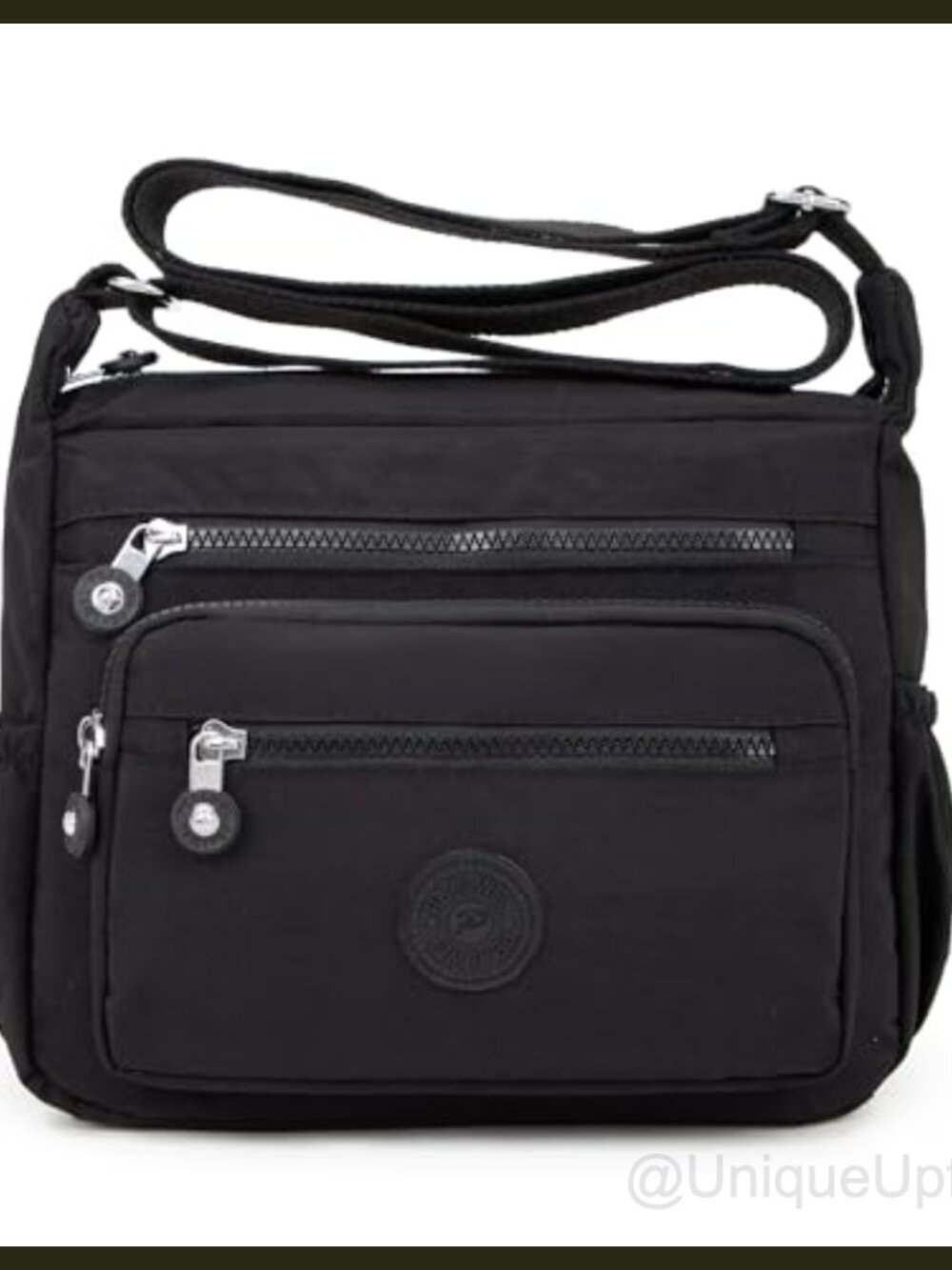 Pealwel Nylon Waterproof Satchel Handbag Multiple Pockets Crossbody Purse